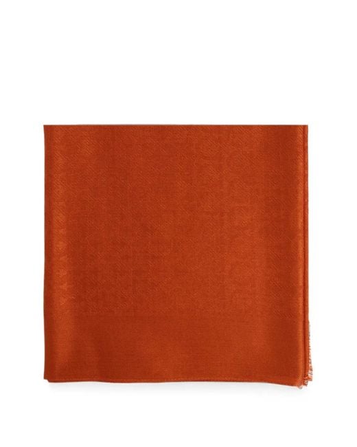 Sciarpa Con Monogramma Gancini di Ferragamo in Orange