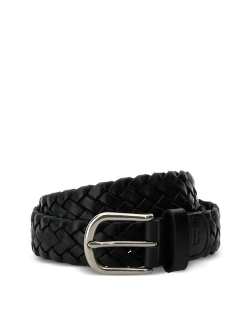 Boggi Black Woven Leather Belt for men