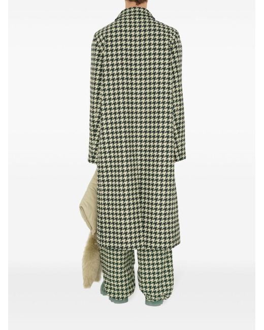 Burberry Green Houndstooth-print Twill Car Coat for men