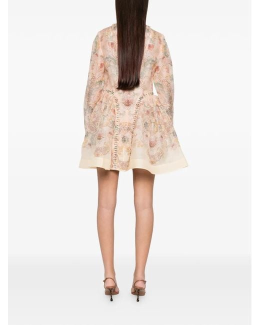 Zimmermann Natural Rebellion Floral-Print Mini Dress
