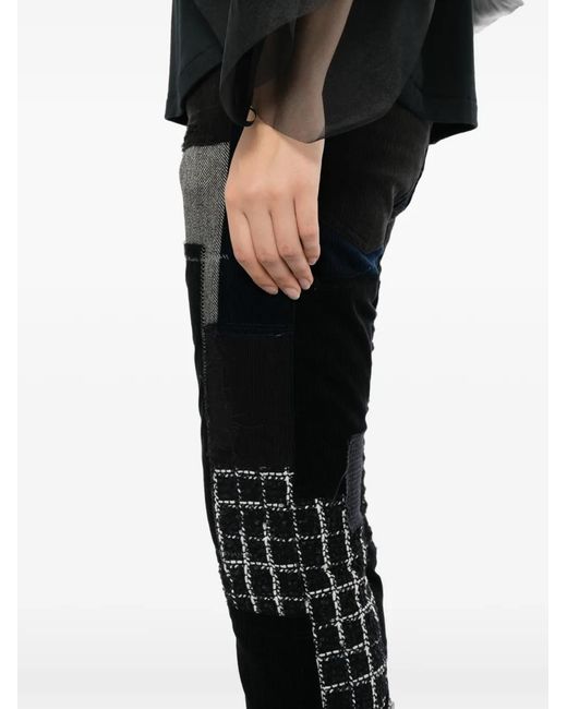 Jeans Con Design Patchwork di Junya Watanabe in Black