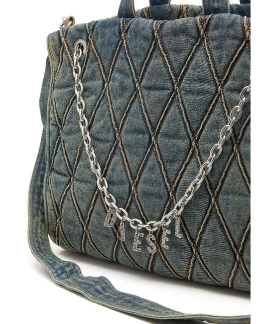 Borsa Tote Charm-D di DIESEL in Black