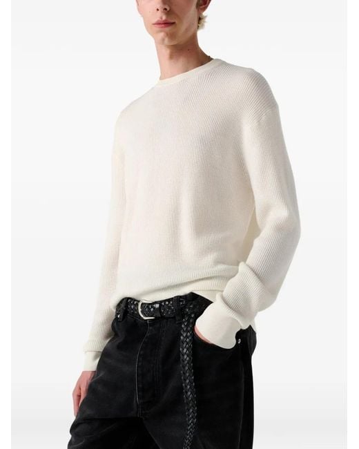 Studio Nicholson White Waffle Portland Sweater for men