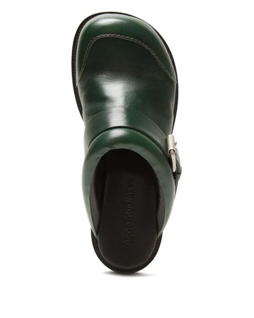 Acne Green Leather Mules