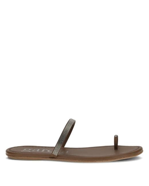 Pedro Garcia White Pita Embellished Sandals