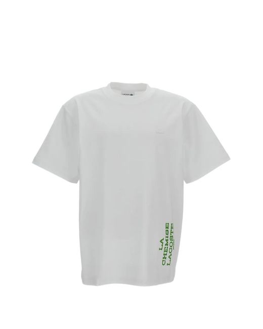 Lacoste Gray Graphic-Print Cotton T-Shirt for men
