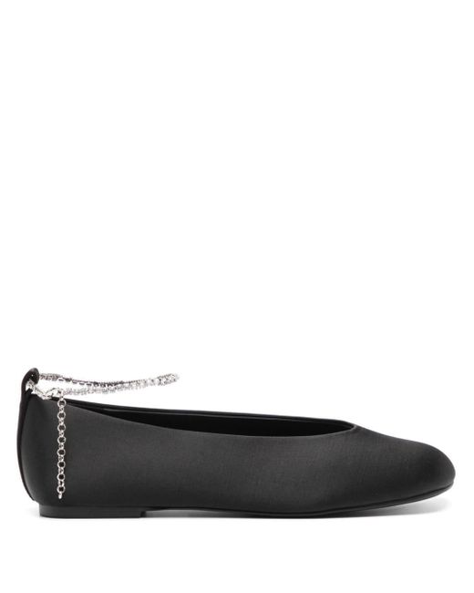 Stine Goya Black Reelo Satin Ballerina Shoes