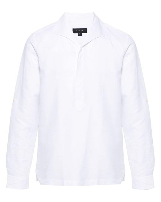 Sease Overhemd Met Gespreide Kraag in het White voor heren