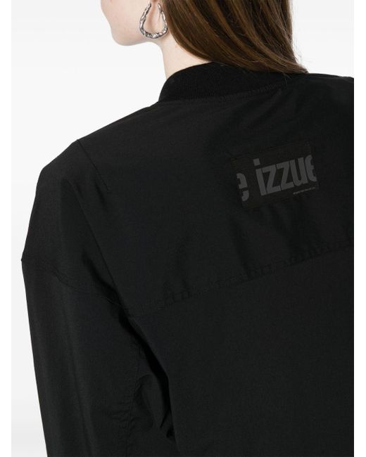 Izzue Black Logo-patch Bomber Jacket