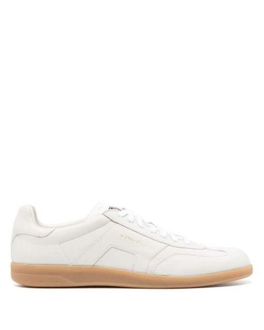 Santoni White Low-top Leather Sneakers for men