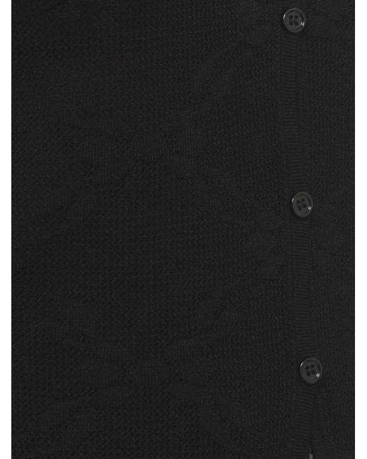 Marella Black Mlssabbia Floral-Embroidered V-Neck Cardigan