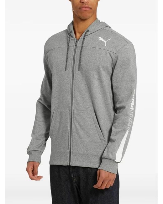 PUMA Gray Zip-Up Hoodie for men