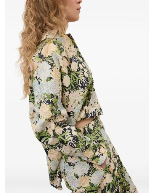Ottod'Ame White Floral Drawstring Shirt