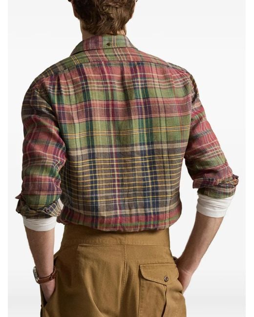 Polo Ralph Lauren Red Plaid Pocket Shirt for men