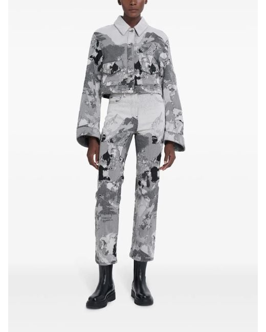 Ports 1961 Gray Abstract-Pattern Jeans