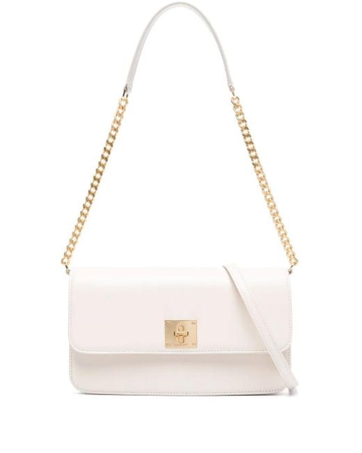 Golden Goose Deluxe Brand White Gioia Bag Palmellato Leather Body Metal Details