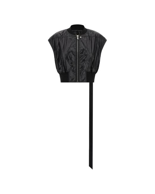 Rick Owens Black Bomber Senza Maniche Tatlin Bomber