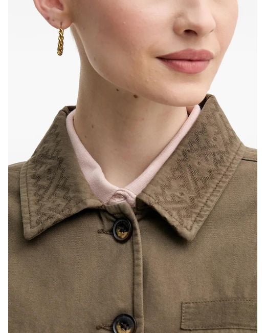 Mos Mosh Green Chemise À Boutonnière Sur Le Devant