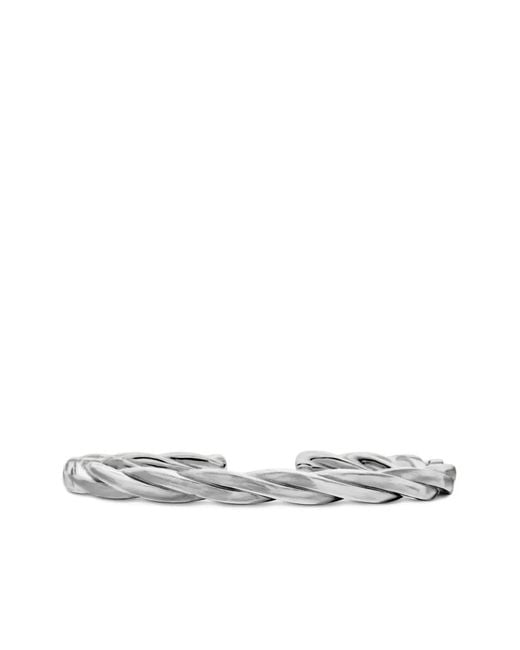 David Yurman White Sterling Dy Helios Cuff Bracelet (6Mm) for men