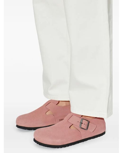 Birkenstock Pink London Buckle-Fastening Ballet Flats