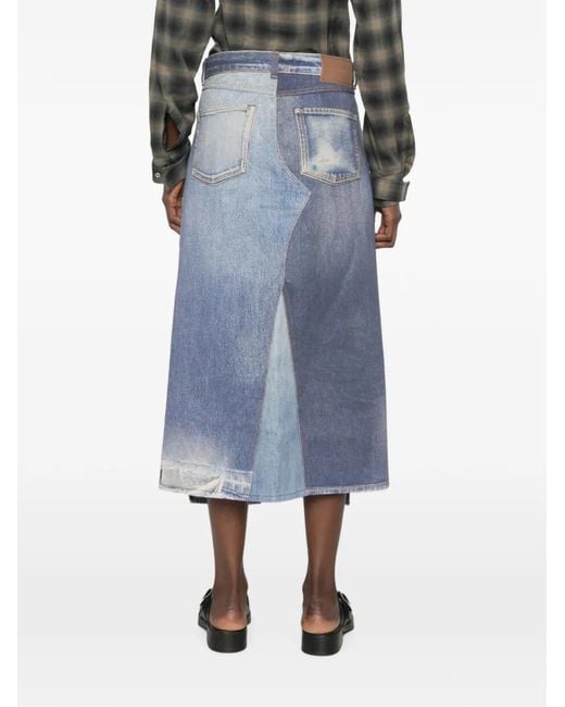 Our Legacy Blue Denim Midi Skirt