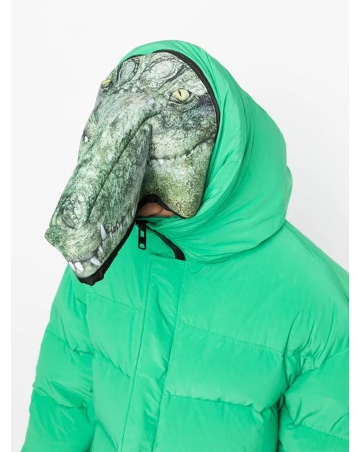 Doublet Green Padded Animal Motif-Hoodie Jacket for men