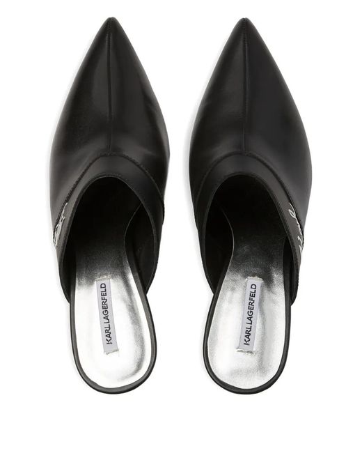 Karl Lagerfeld Black Sienna Heeled Mules