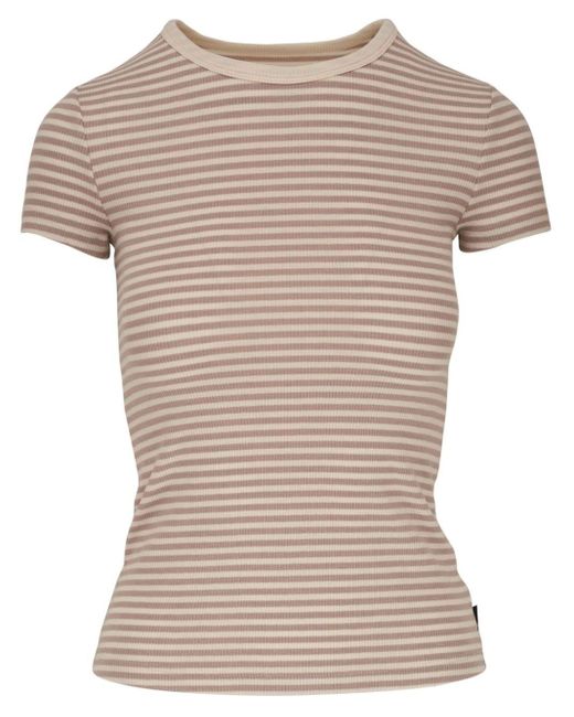 AG Jeans Natural Striped Fine-ribbed T-shirt