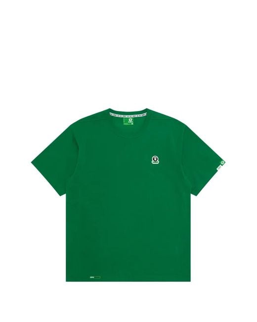 Aape By A Bathing Ape Green Logo-Patch T-Shirt for men