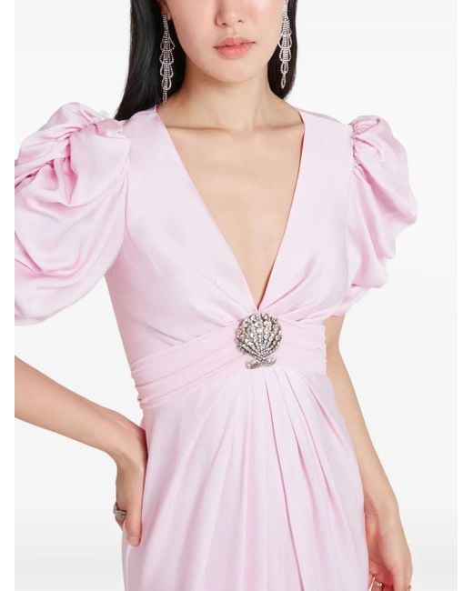 Temperley London Pink Short-Sleeve Gown