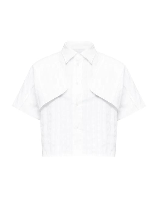 MM6 by Maison Margiela White Short-Sleeved Shirt