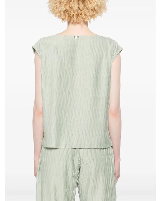 Herno Green Wrinkled-Effect Top