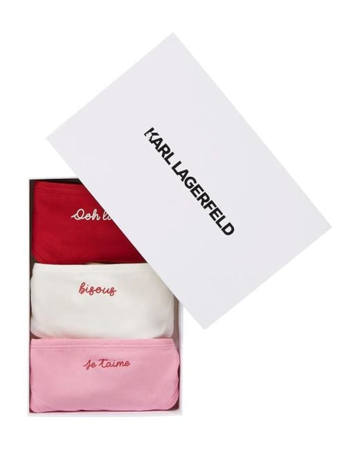 Karl Lagerfeld Embroidered-Motif Thong