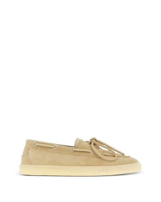 COPENHAGEN Natural Suede Lace-Up Boat Shoes for men