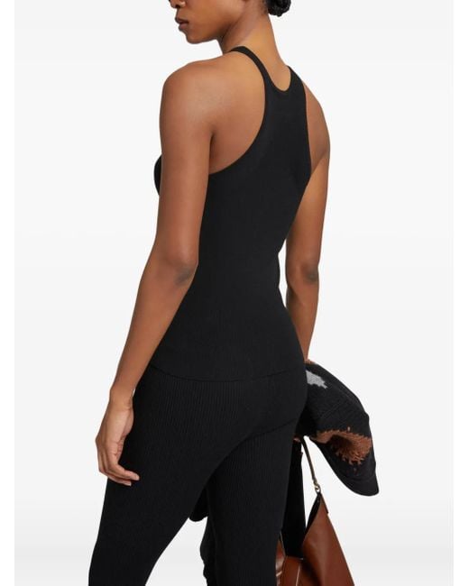 Ermanno Scervino Geribbelde Haltertop in het Black