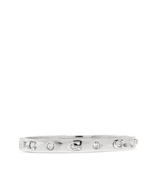 COACH White Crystal-Embellishment Bracelet