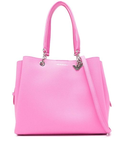 Emporio Armani Pink Logo-print Tote Bag