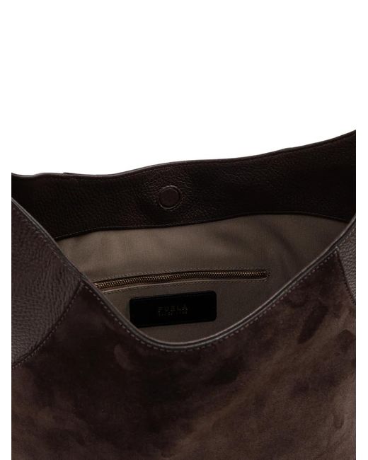 Furla Black Medium Lara Panelled Tote Bag