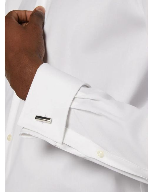 Boggi White Pointed-Collar Shirt for men