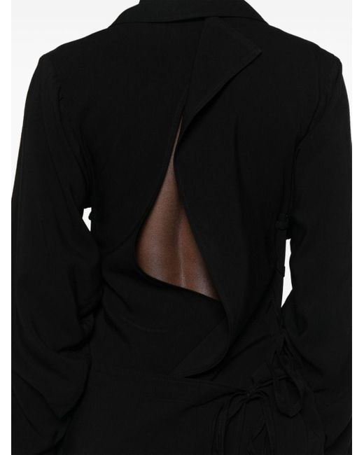 Yohji Yamamoto Black Midi Shirt Dress