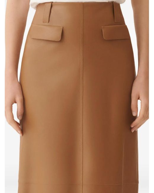 Fabiana Filippi Brown Nappa Lissé Pencil Skirt