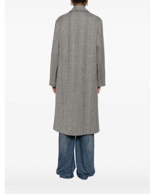 Manteau Croisé À Motif De Chevrons Forte Forte en coloris Gray