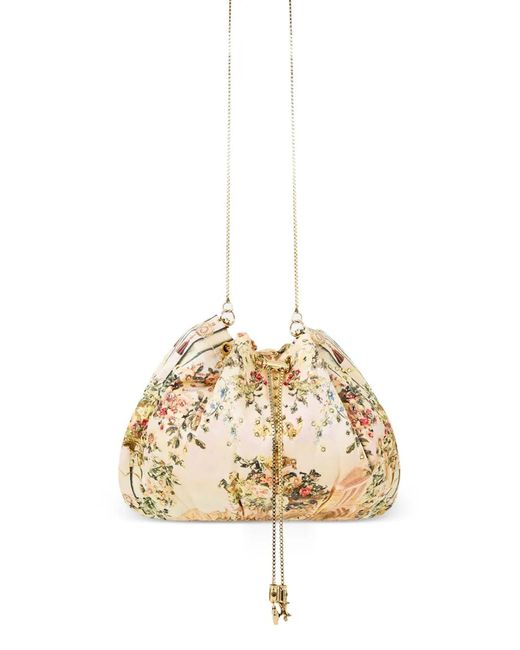 Camilla Metallic Sac À Bandoulière Fleuri À Perles