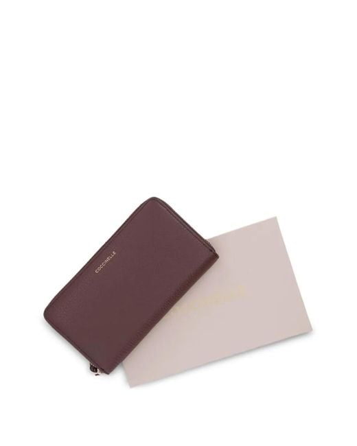 Coccinelle Purple Leather Zip-Around Wallet