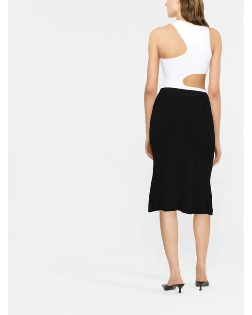 Stella McCartney Black Rib-Knit Midi Skirt