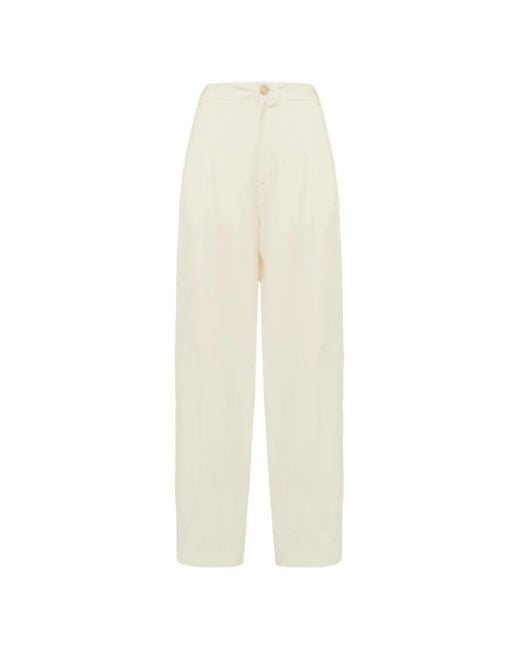 Laneus White Pleated Trousers