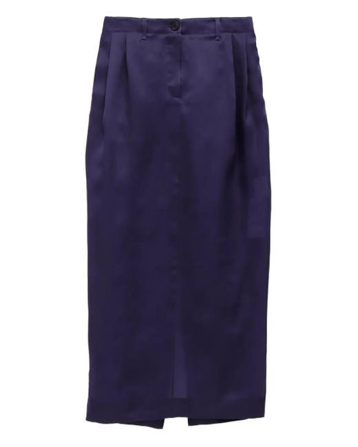 Khaite Lucian フロントスリット スカート Blue