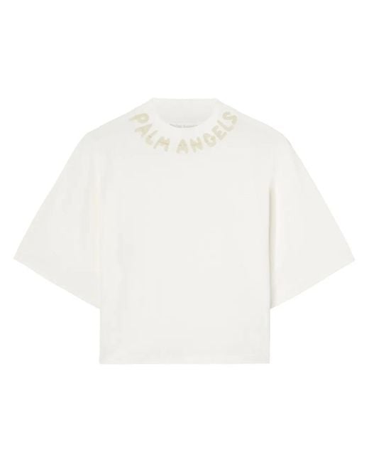 Palm Angels White Seasonal Logo T-Shirt