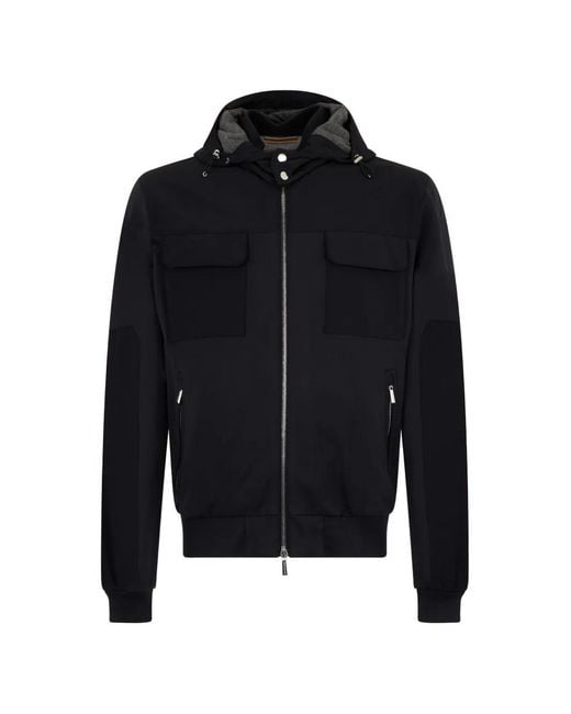 Moorer Blue Hooded Jacket for men