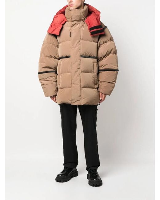 DSquared² Brown Padded-Panel Coat for men